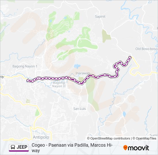 JEEP Bus Line Map