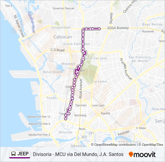 JEEP Bus Line Map