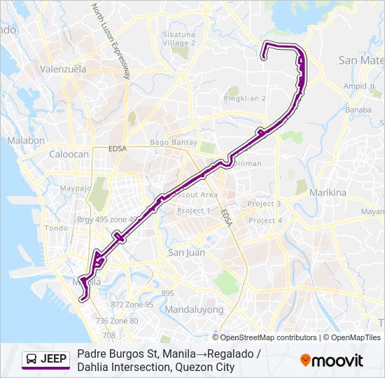 JEEP Bus Line Map