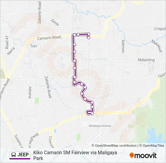 JEEP Bus Line Map