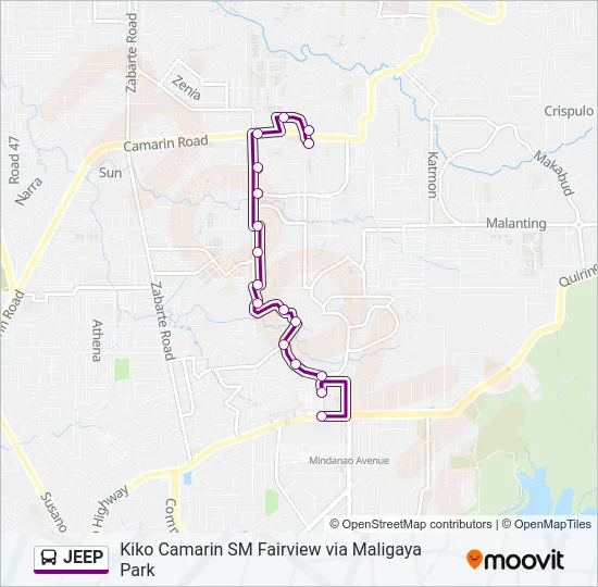 JEEP Bus Line Map