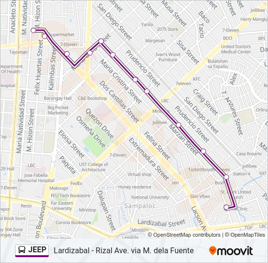 JEEP Bus Line Map