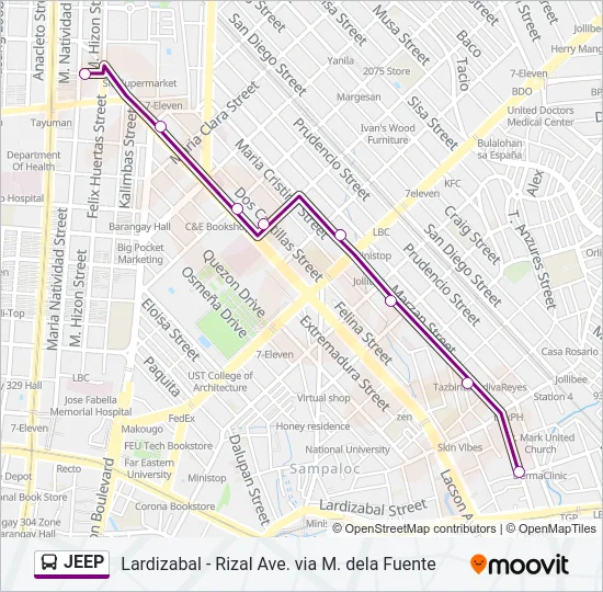 JEEP Bus Line Map