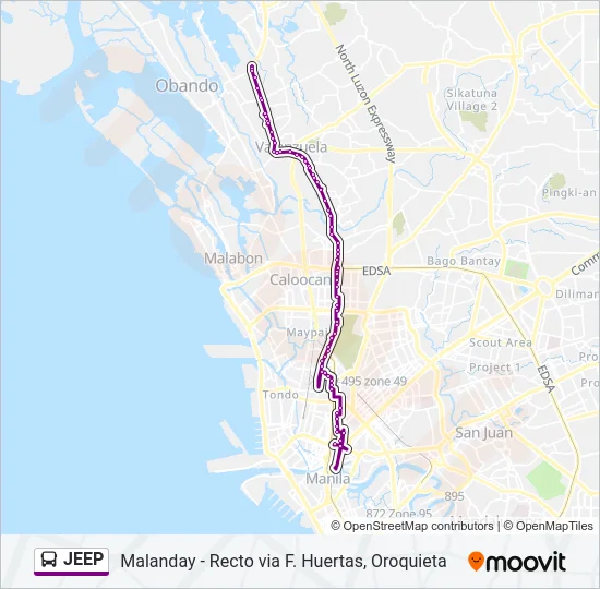 JEEP Bus Line Map
