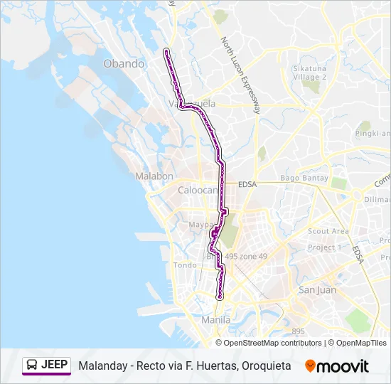 JEEP Bus Line Map