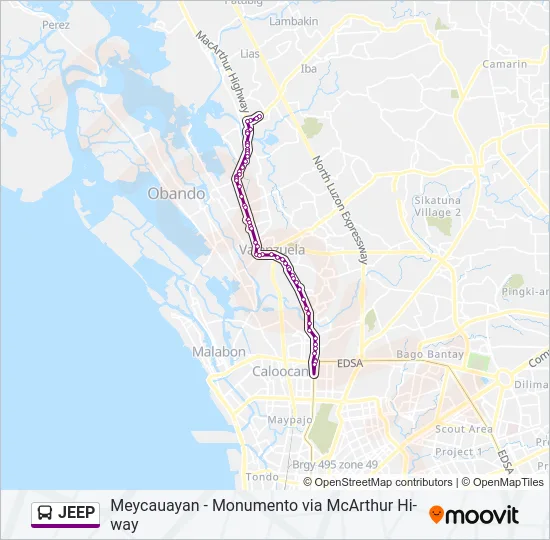 JEEP Bus Line Map
