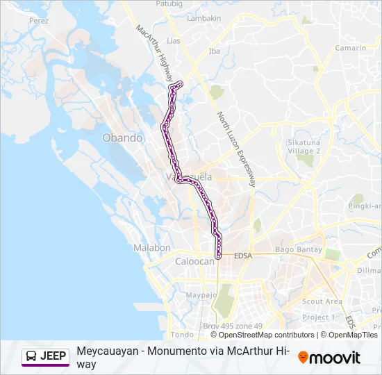 JEEP Bus Line Map