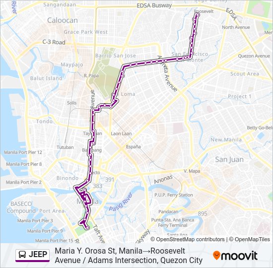 JEEP Bus Line Map