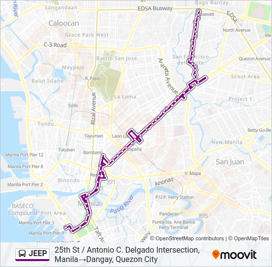 JEEP Bus Line Map