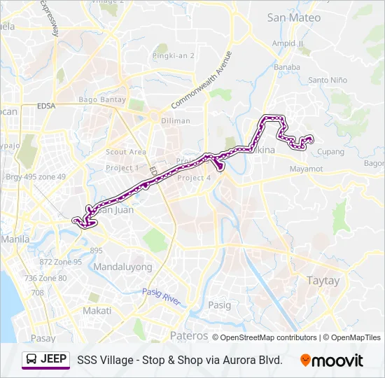 JEEP Bus Line Map