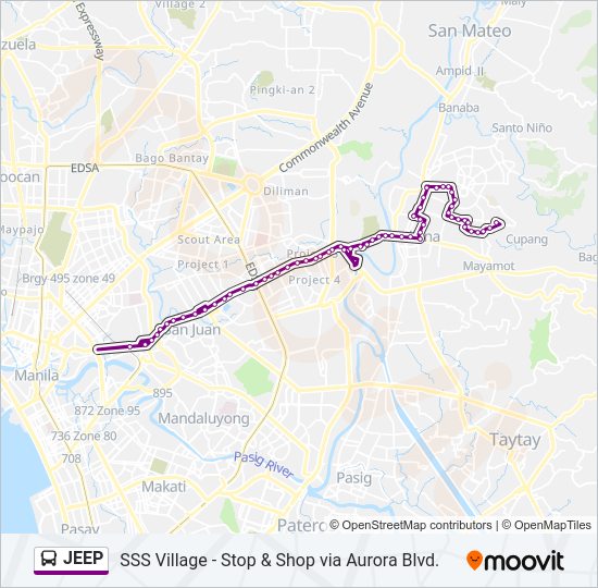 JEEP Bus Line Map