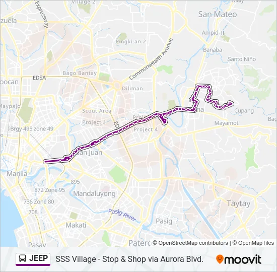 JEEP Bus Line Map