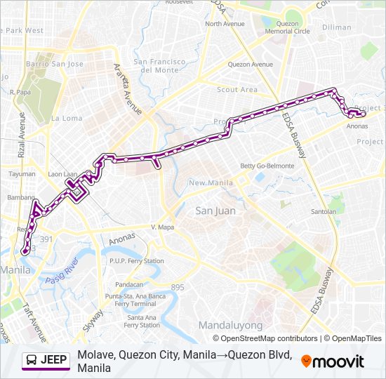 JEEP Bus Line Map