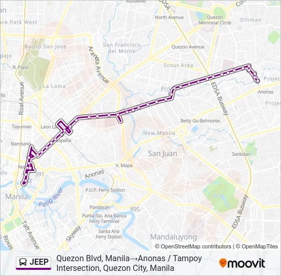 JEEP Bus Line Map