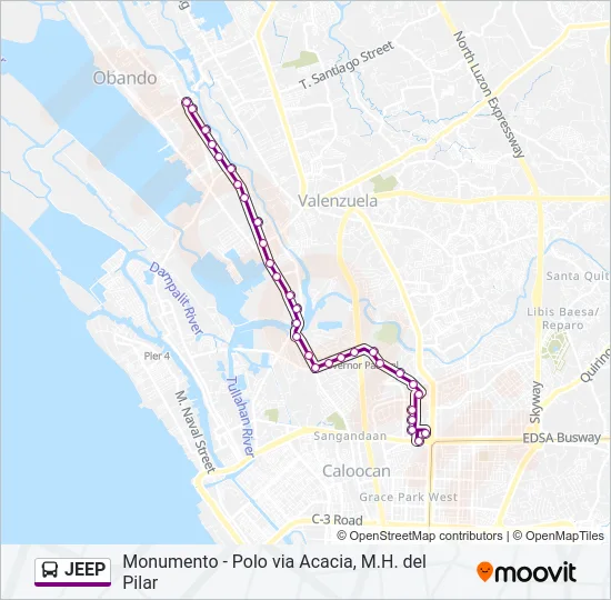 JEEP Bus Line Map