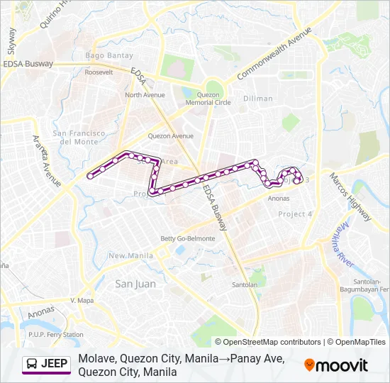 JEEP Bus Line Map