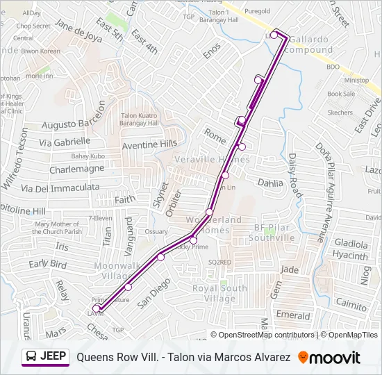 JEEP Bus Line Map