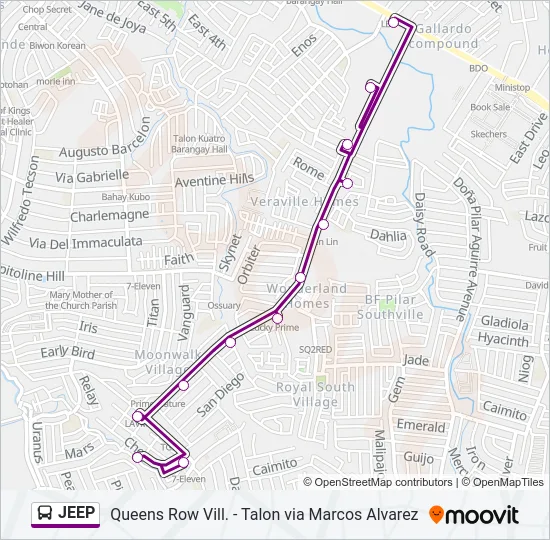 JEEP Bus Line Map