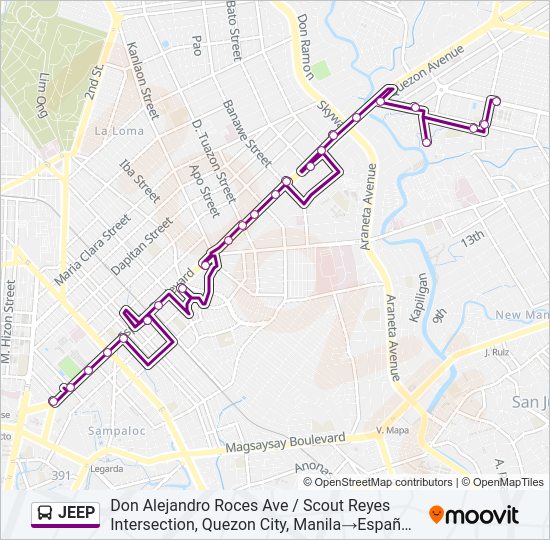 JEEP Bus Line Map