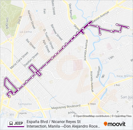 Jeep Route: Schedules, Stops & Maps - España Blvd / Nicanor Reyes St ...