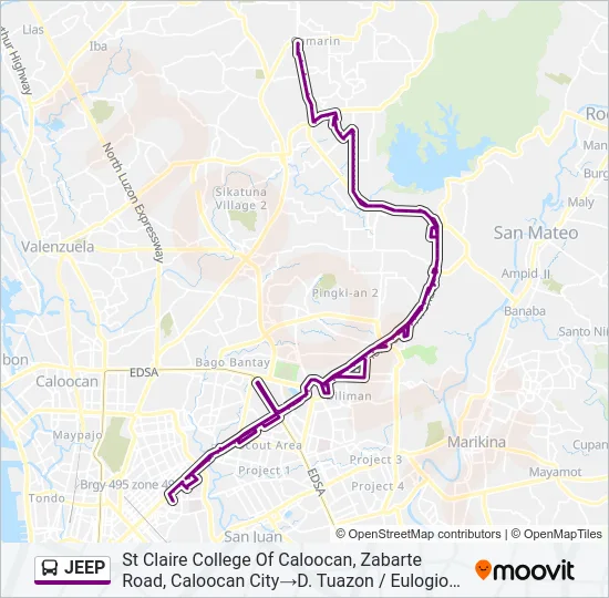 JEEP Bus Line Map