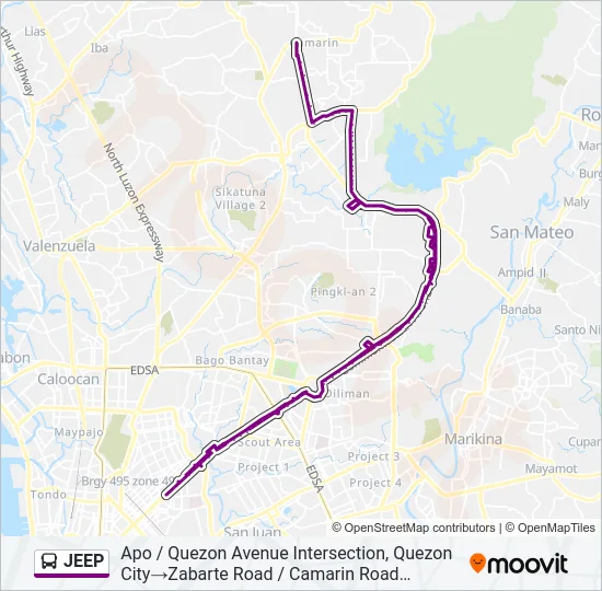 JEEP Bus Line Map