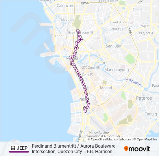 JEEP Bus Line Map