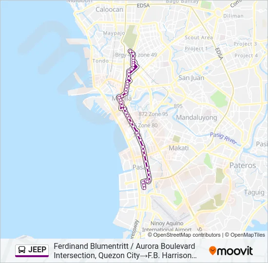 JEEP Bus Line Map