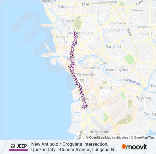 JEEP Bus Line Map