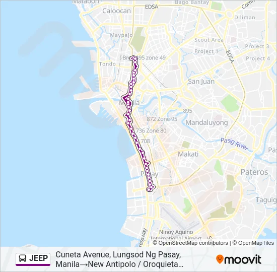 JEEP Bus Line Map