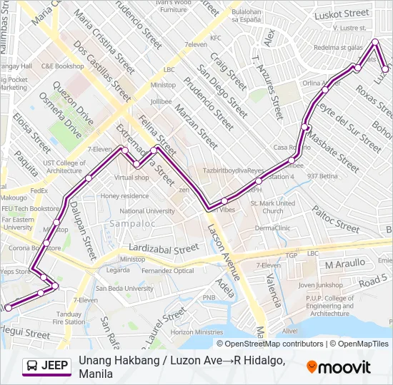 JEEP Bus Line Map