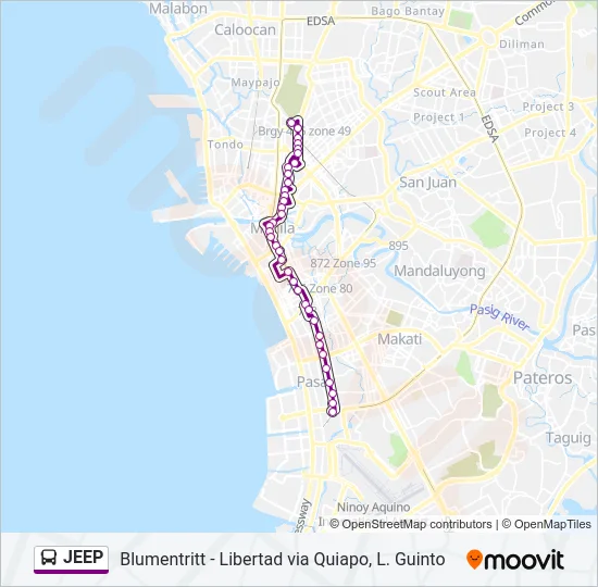 JEEP Bus Line Map
