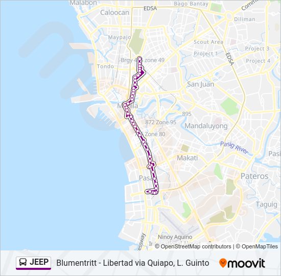 JEEP Bus Line Map