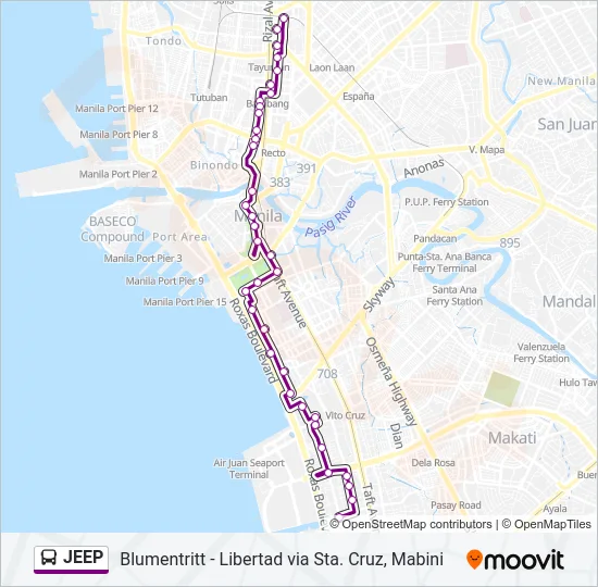 JEEP Bus Line Map