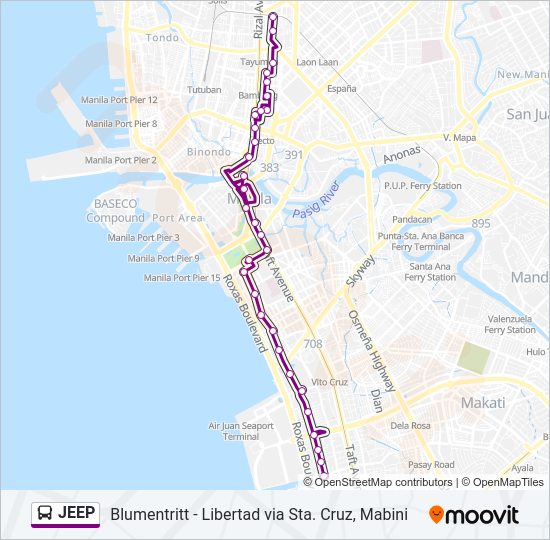 JEEP Bus Line Map