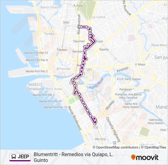 JEEP Bus Line Map