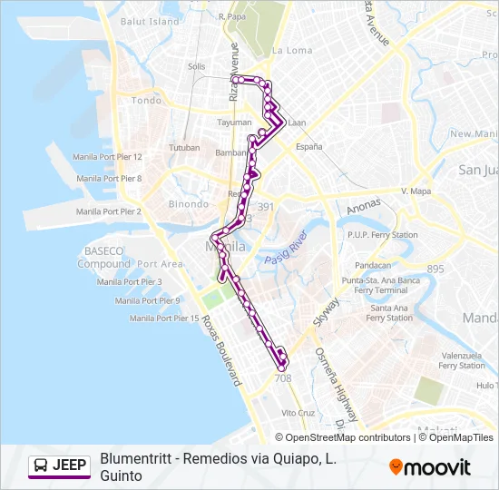 JEEP Bus Line Map