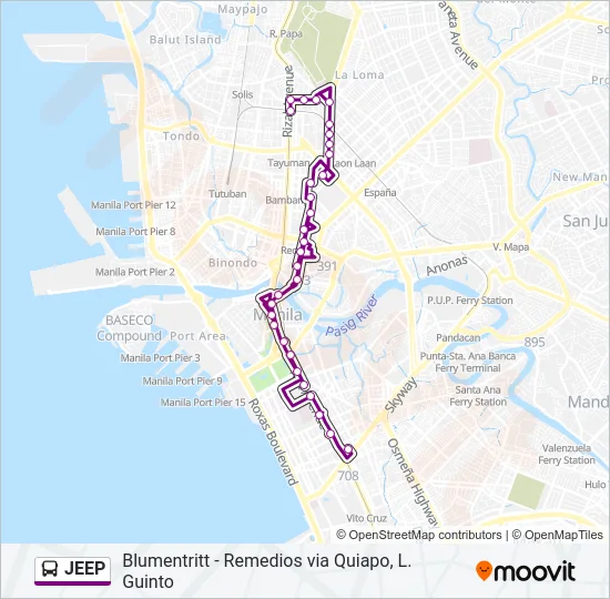 JEEP Bus Line Map