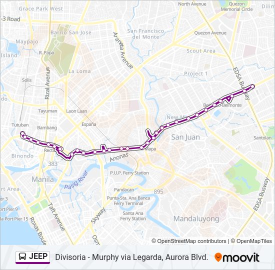 JEEP Bus Line Map