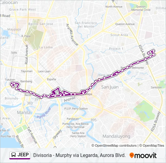 JEEP Bus Line Map