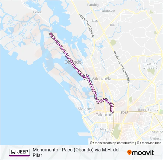 JEEP Bus Line Map