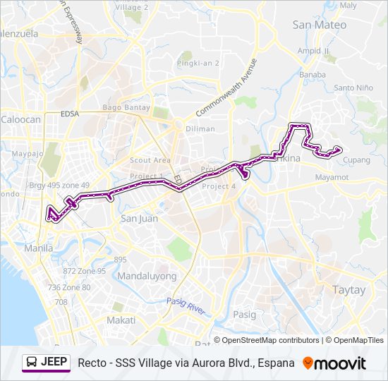 JEEP Bus Line Map