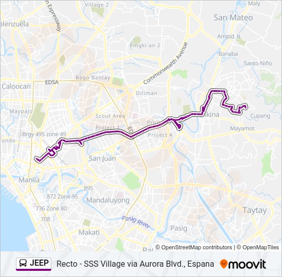 JEEP Bus Line Map