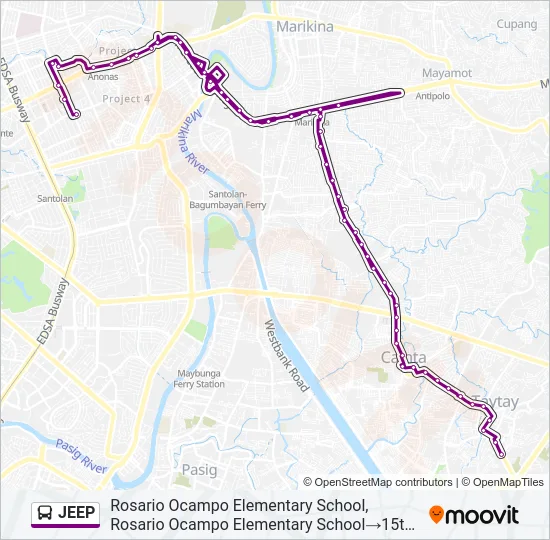 JEEP Bus Line Map