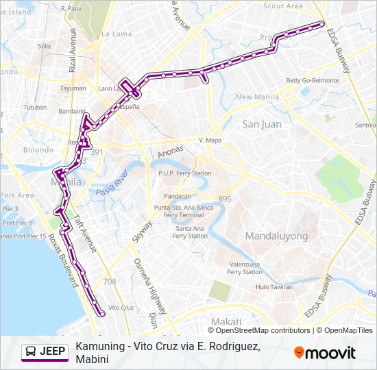 JEEP Bus Line Map