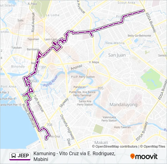 JEEP Bus Line Map