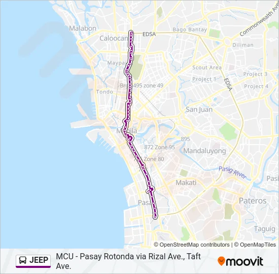 JEEP Bus Line Map