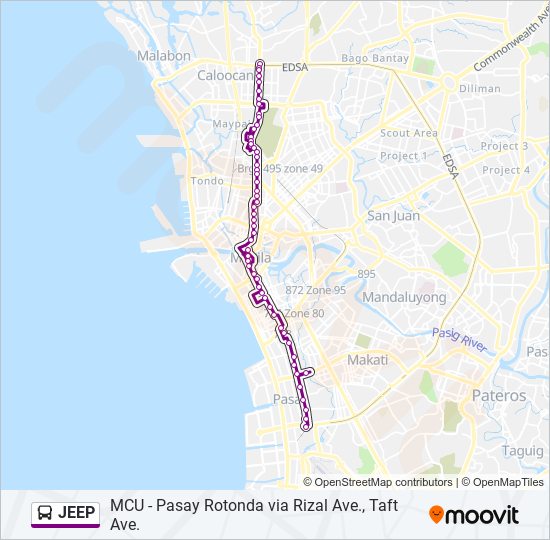 JEEP Bus Line Map