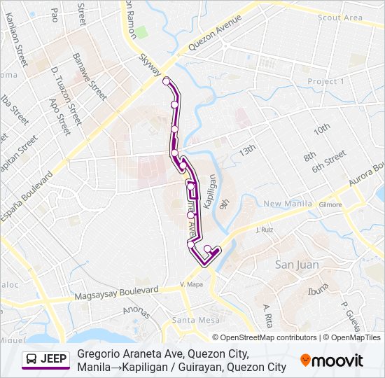 JEEP bus Line Map