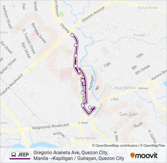 JEEP Bus Line Map